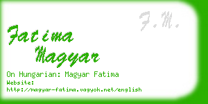 fatima magyar business card